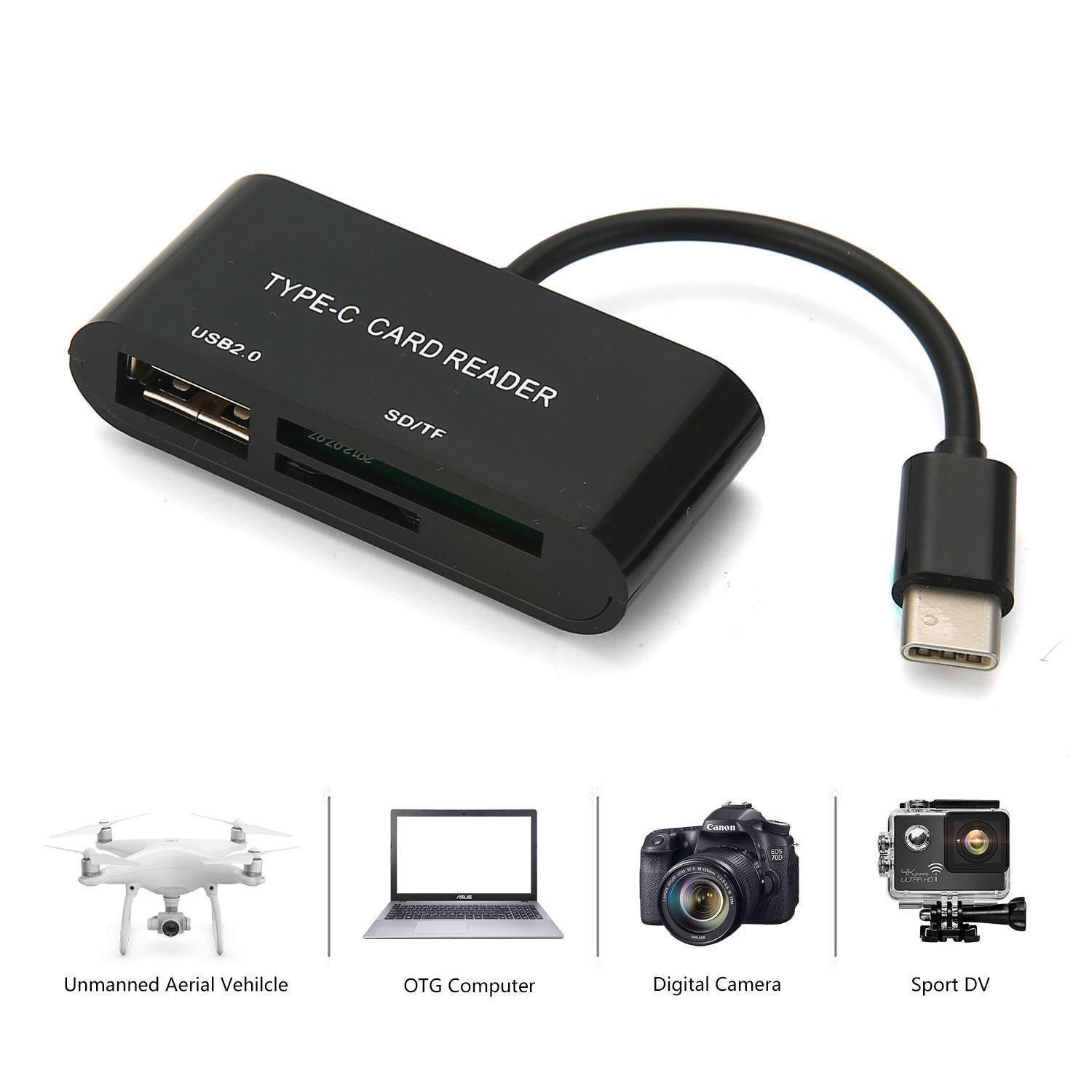 High Speed Type C OTG TF SD Memory Card Reader OTG HUB Adapter For MacBook Pro