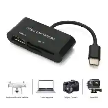 ภาพขนาดย่อของสินค้าOTG Type C 3.1 To USB 2.0 Micro SD TF Card Reader HUB Adapter For Android Phone