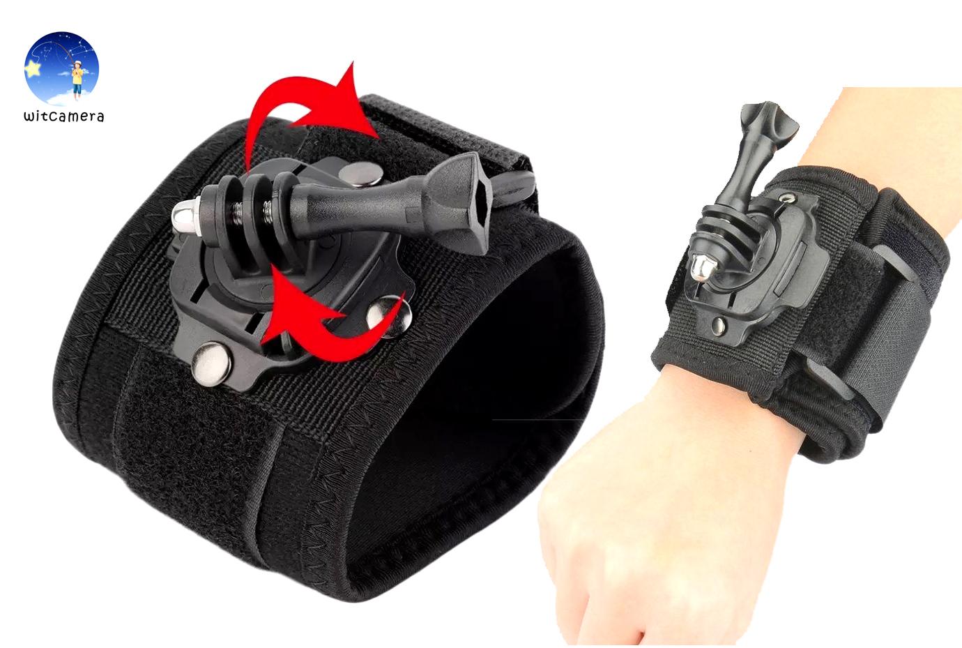 360 Degree Rotating Wrist Mount with Wrist Strap and Screw GoPro Accessories Kit for Gopro Hero 9/8/7/6/5/4/3 SJCam YI - 360 องศาหมุนข้อมือเมากับสายรัดข้อมือและสกรู GoPro ชุดอุปกรณ์เสริมสำหรั