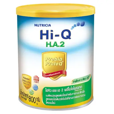 HI-Q ไฮคิว H.A. นมผงสำหรับเด็ก ช่วงวัยที่ 2 เอชเอ สูตรสำหรับทารกที่เสี่ยงต่อการแพ้นมวัว 800 กรัม