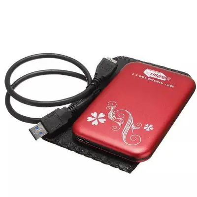 USB 3.0 2.5-Inch SATA HDD Hard Drive Disk Flower Case Box Enclosure External PINK