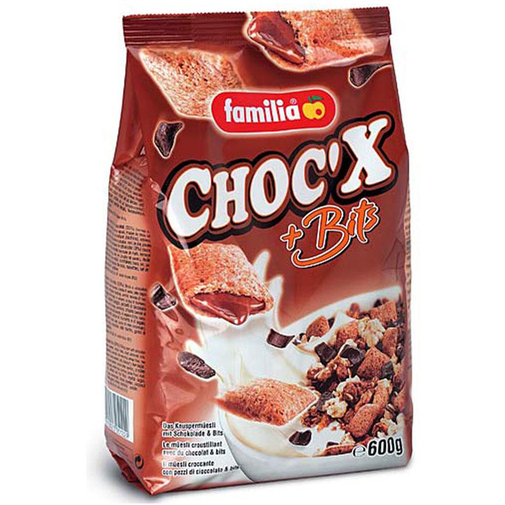 Familia CHOC'X BITS Crunch Cereal แฟมิเลีย ช็อค เอ็กซ บิทส์ ซีเรียลธัญพืช รสช็อคโกแลต 600g.