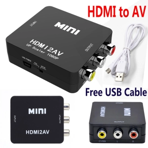 ภาพหน้าปกสินค้าHDMI to AV Converter (1080P) แปลงสัญญาณภาพและเสียงจาก HDMI เป็น AV (สีขาว) ที่เกี่ยวข้อง
