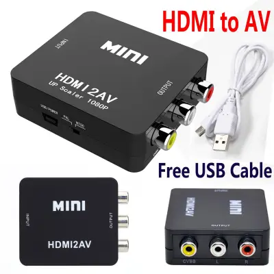 HDMI to AV Converter (1080P) แปลงสัญญาณภาพและเสียงจาก HDMI เป็น AV (สีดำ)