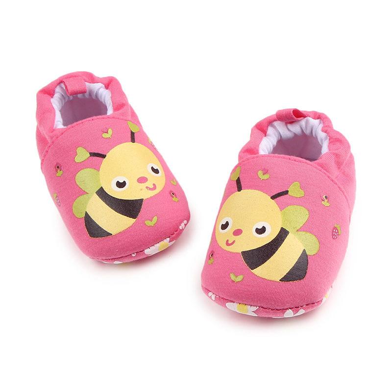 BBS รองเท้าเด็ก รองเท้าเด็กแรกเกิด สีชมพูลายผึ้ง