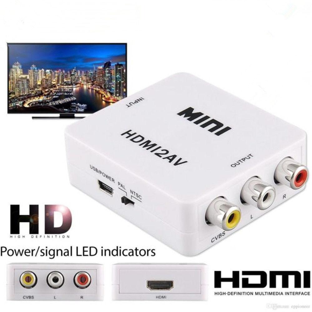 HDMI to AV Converter (1080P) แปลงสัญญาณภาพและเสียงจาก HDMI เป็น AV (สีดำ) 