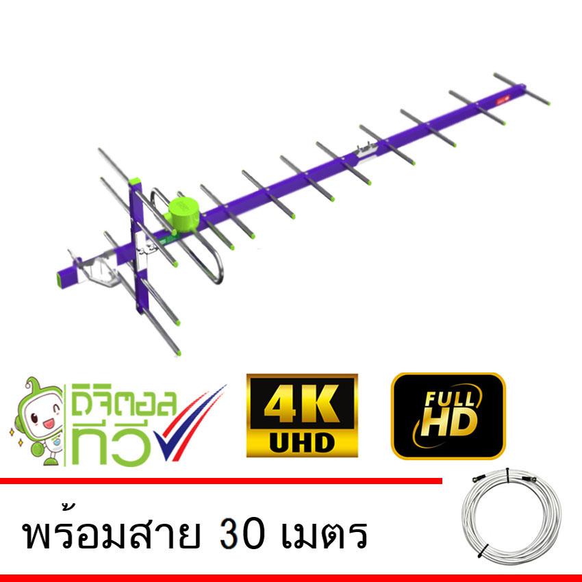 Thaisat Antenna รุ่น 14E เสาอากาศทีวีดิจิตอล พร้อมสาย 30 เมตร Ninety9watch