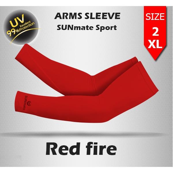 ปลอกแขนกันแดด SUNmate กันยูวี-uv 99% รุ่น-Shadow Cool สีแดงสด (Red fire)