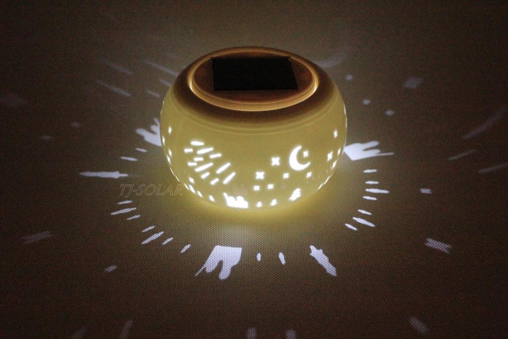TJ-SOLAR Ceramic Light Gift Light แสงของขวัญ กระถางโซล่าเซลล์หลากสี (เปลี่ยนสีอัตโนมัติ)