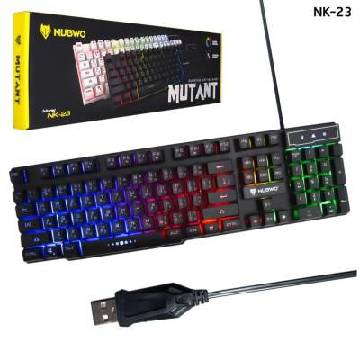 ดูภาพ Nubwo คีย์บอร์ดเกมมิ่ง มีไฟ Mutant Gaming keyboard รุ่น NK-23 เพิ่มเติม Nubwo คีย์บอร์ดเกมมิ่ง มีไฟ Mutant Gaming keyboard รุ่น NK-23