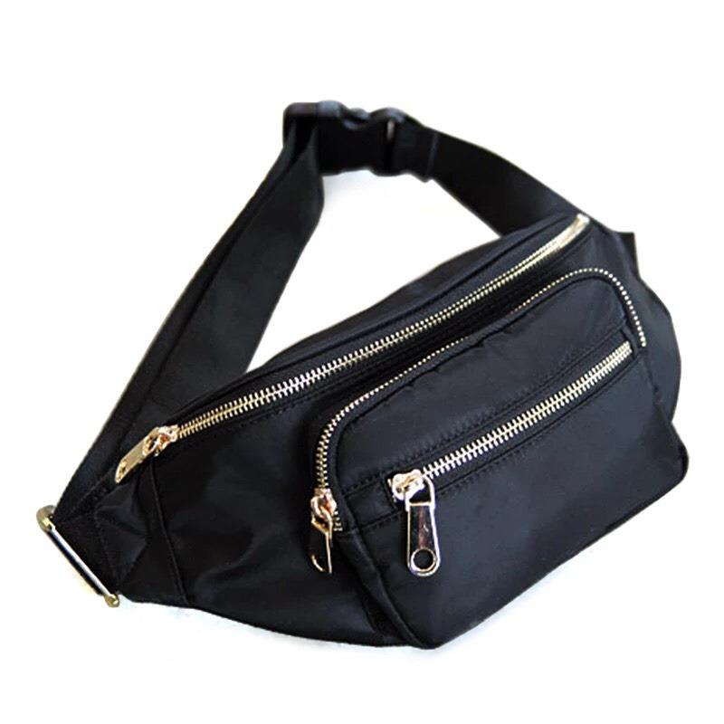 กระเป๋าคาดอก กระเป๋าคาดเอว ผ้าไนลอน ฺBeautiful Fashion สวยเก๋ กระเป๋า กระเป๋า กระเป๋าเดินทาง Bag backpack (Black สีดำ) tuta shop