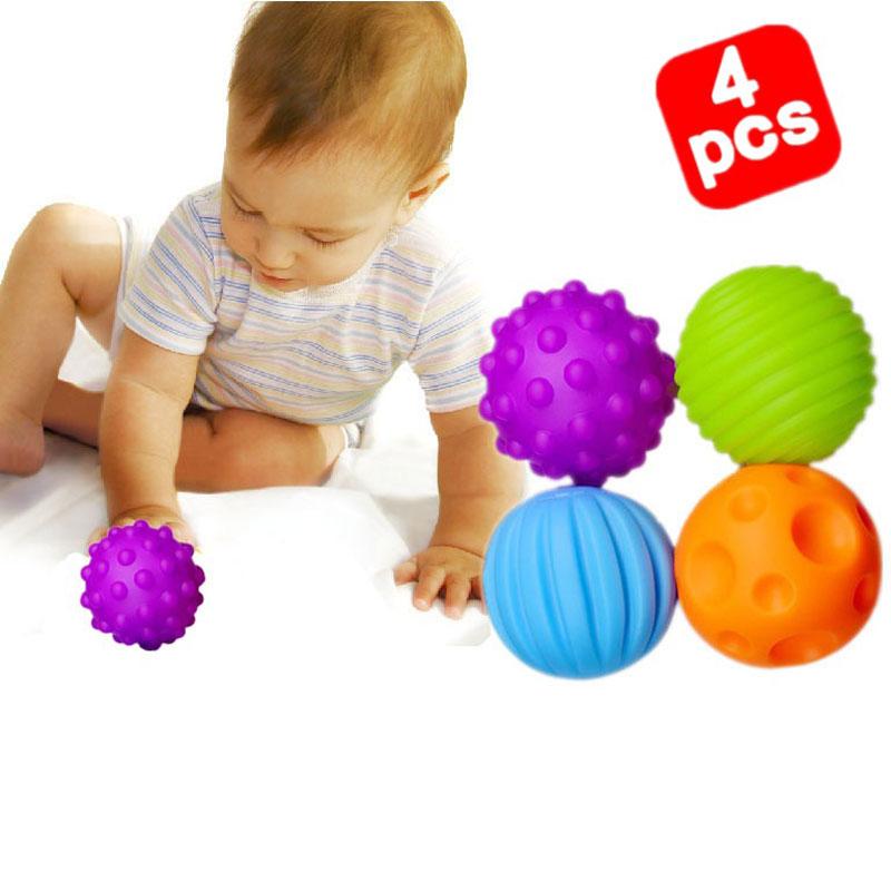 ชุดลูกบอล เด็ก หลากสี 4 ชิ้นของเล่นเด็ก เสริม พัฒนาการ   4 Pc Colorful Baby Ball Set, Childrens Developmental Toy