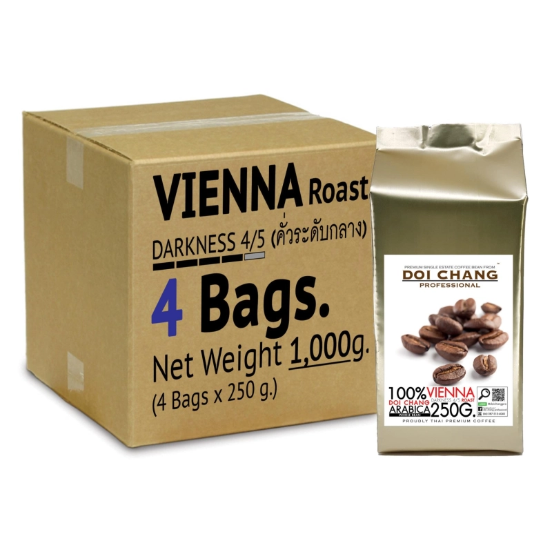 ราคาและรีวิวDoi Chang Professional คั่วกลาง Vienna 1 kg. (4250g) แบบเมล็ด Doi Chang Professional Roasted Coffee Bean จาก เมล็ดกาแฟ กาแฟดอยช้าง (กาแฟสด)