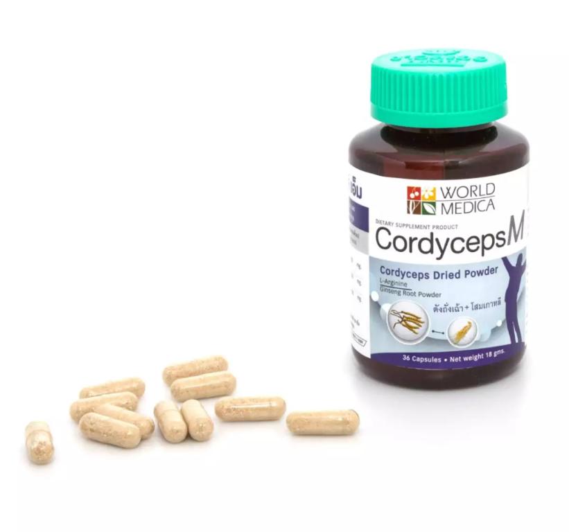 CordycepsM ถั่งเช่าสกัดผสมโสม ขาวละออ ขนาด 36 เม็ด สำหรับผู้ชาย