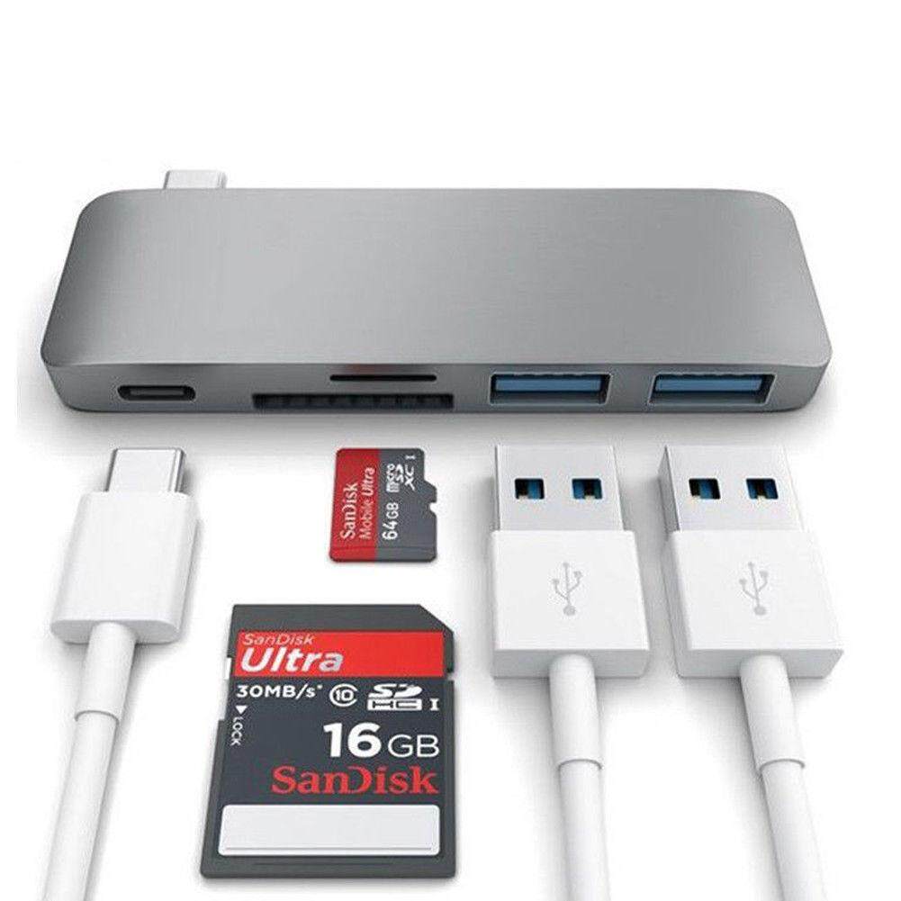 Type-C Adapter 5in1 USB C Hub 3.0 Charging Data Sync Card Reader For MacBook Pro