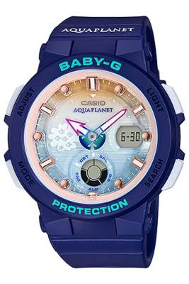 ดูภาพ Casio BABY G นาฬิกาข้อมือผู้หญิง สายเรซิ่น รุ่น BGA-250AP-2A LOVE THE SEA AND THE EARTH 2018 LIMITED EDITION - สีน้ำเงิน <br/>เพิ่มเติม Casio BABY G นาฬิกาข้อมือผู้หญิง สายเรซิ่น รุ่น BGA-250AP-2A LOVE THE SEA AND THE EARTH 2018 LIMITED EDITION - สีน้ำเงิน