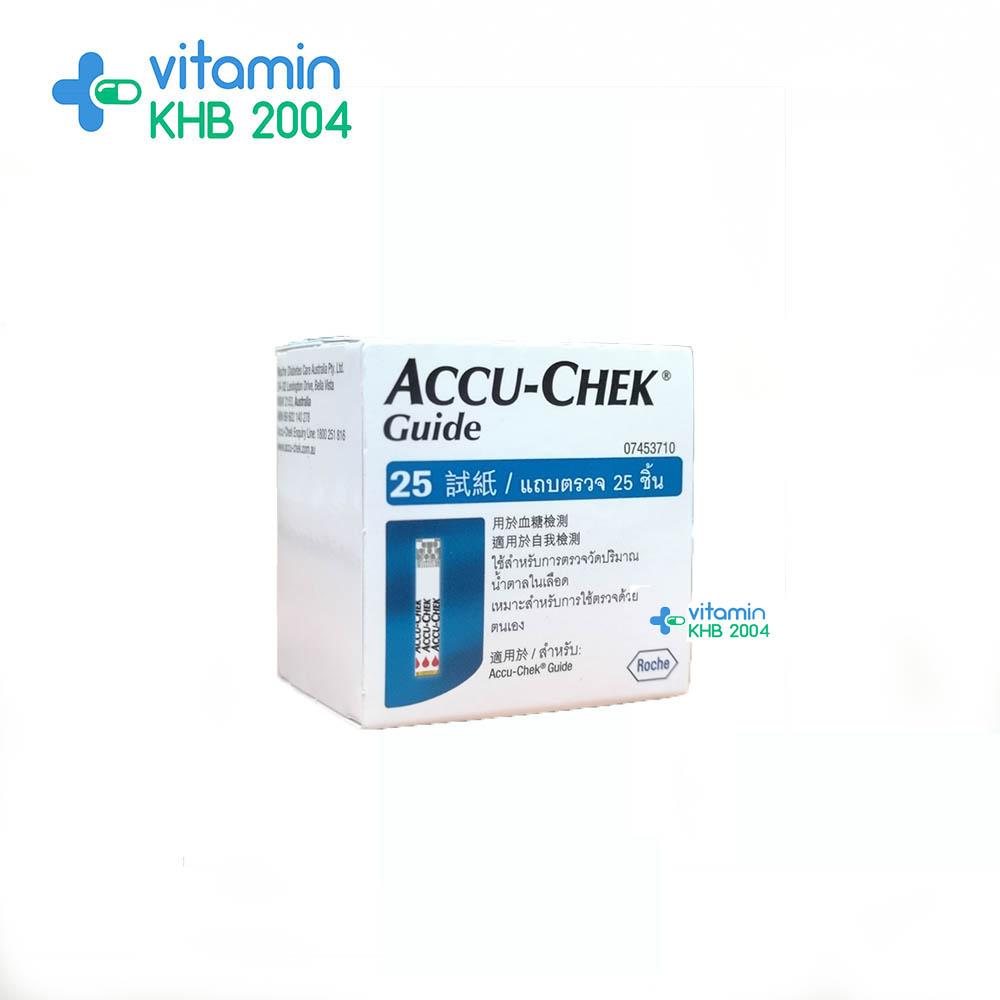 Accu-Chek Guide Test Strip แผ่นตรวจน้ำตาล 1กล่อง (25ชิ้น/กล่อง)  Accu Chek