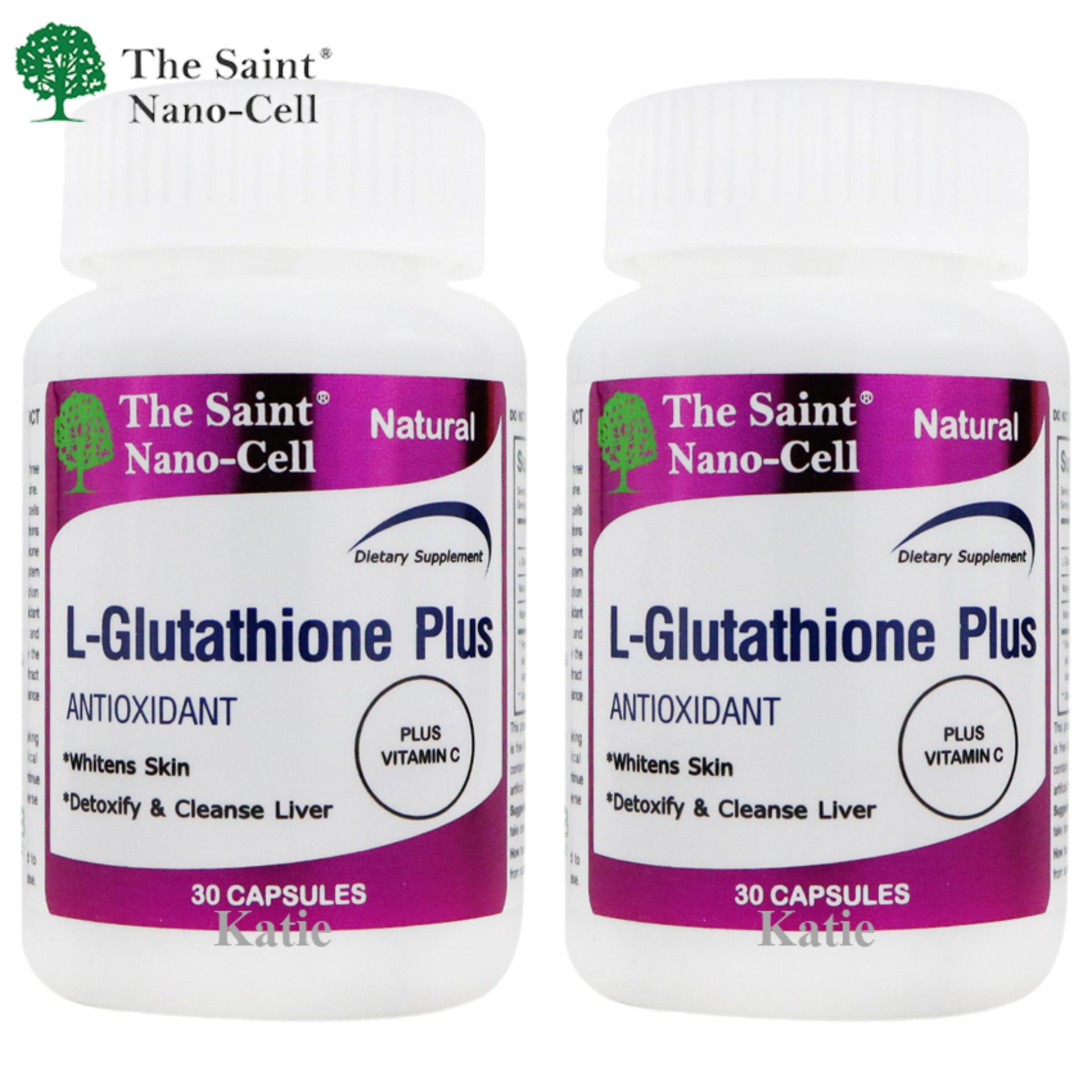 The Saint Nano Cell L-Glutathione Plus เดอะเซนต์ แอล-กลูต้าไธโอน พลัส ช่วยทำให้ผิวขาวกระจ่างใสขึ้น อมชมพู ต่อต้านอนุมูลอิสระ 30 แคปซูล (2 กระปุก)