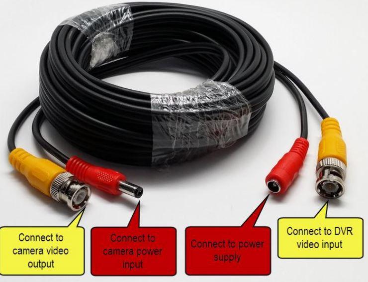 สายต่อกล้องวงจรปิด CCTV cable ยาว 10เมตร ( สีดำ )(Black)