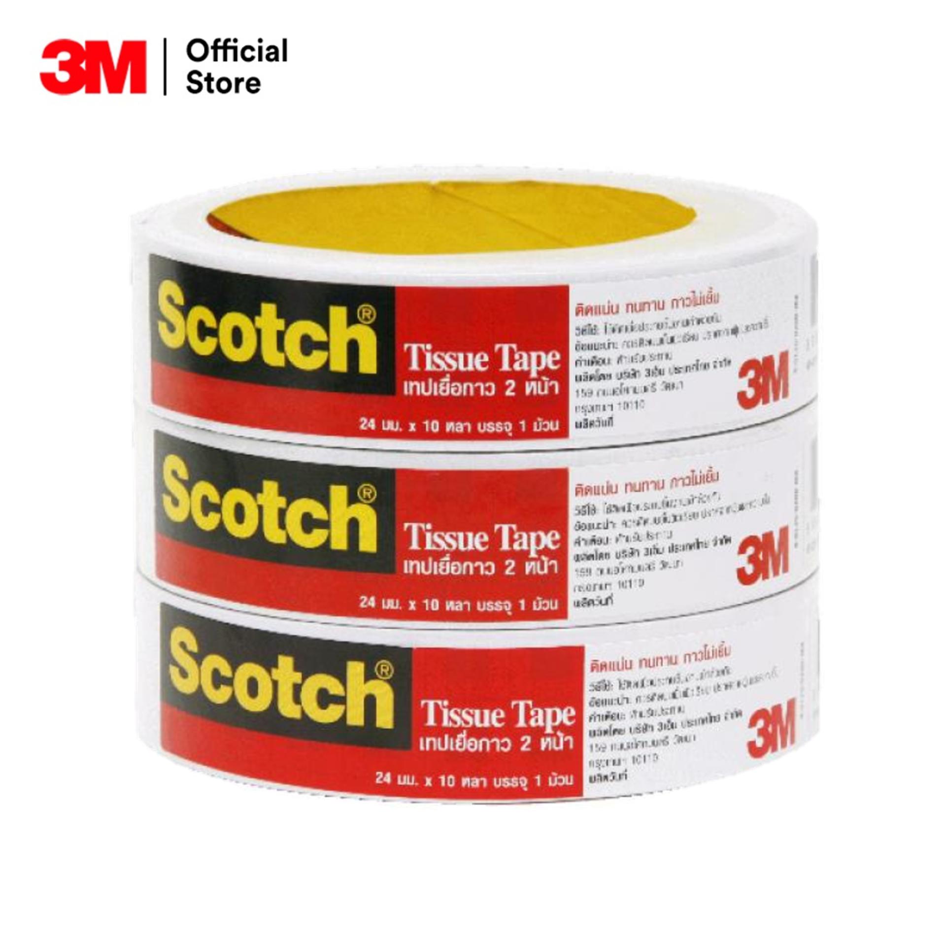 Scotch® Tissue Tape 24 MM X 10 Y 3RL/PH สก๊อตช์® ทิชชู่เทป 24 มม. X 10 หลา แพ็ค 3