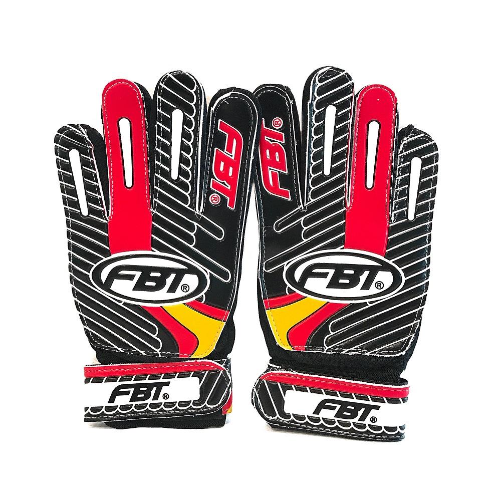 ถุงมือผู้รักษาประตู ถุงมือโกล FBT สีดำแดง goalkeeper gloves black red