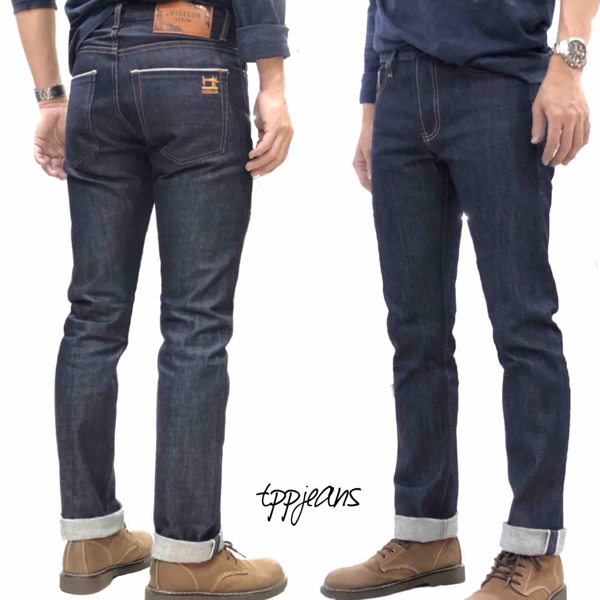 TPPJeans ผ้าดิบริมแดง 16 oz. ป้ายหนังแท้ เฟดสวย Size 28-36