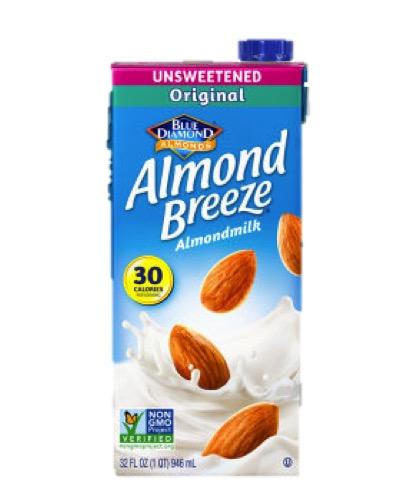 Blue Diamond Almond Breeze Almond Milk Unsweetened บลูไดมอนด์ อัลมอนด์ บรีซ นมอัลมอนด์ สูตรไม่หวาน 946ml.