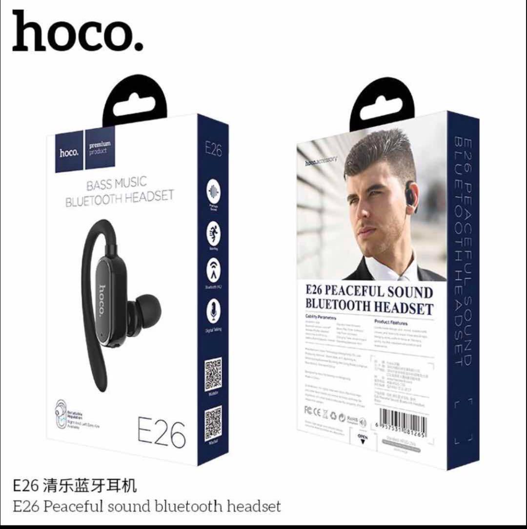 HOCO หูฟังบลูทูธ Bluetoothสำหรับติดรถยนต์พร้อมไมโครโฟน รุ่น E26