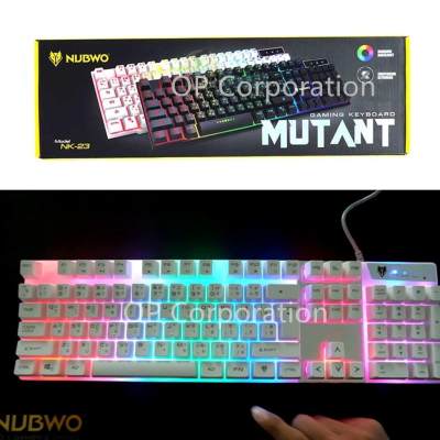 ดูภาพ Nubwo คีย์บอร์ดเกมมิ่ง มีไฟ Mutant Gaming keyboard รุ่น NK-23 (สีดำ / Black) เพิ่มเติม Nubwo คีย์บอร์ดเกมมิ่ง มีไฟ Mutant Gaming keyboard รุ่น NK-23 (สีดำ / Black)