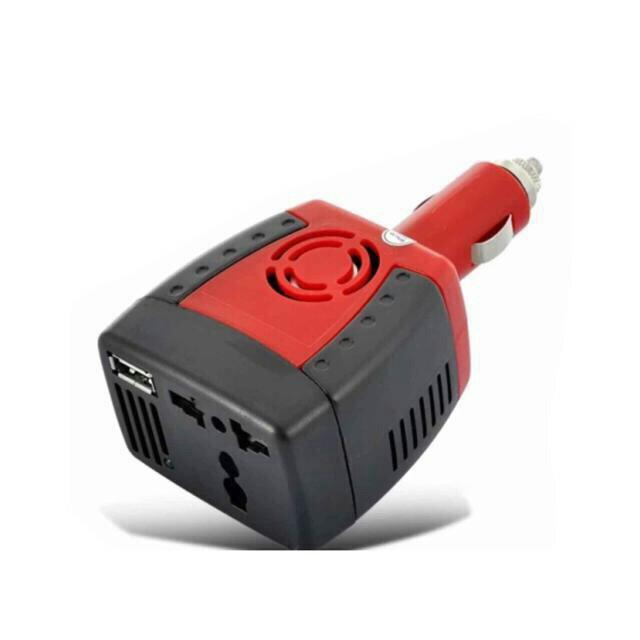 Power Inverter ตัวแปลงไฟรถเป็นไฟบ้าน 150W มีช่อง USB (สีแดง/ดำ)