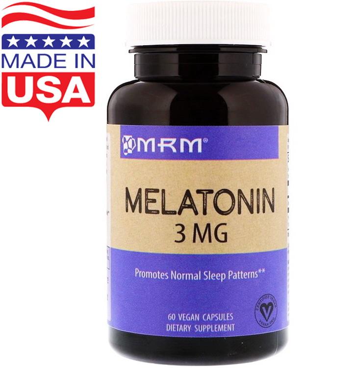 MRM Melatonin 3 mg x 60 เม็ด เมลาโทนิน หลับสบาย คลายเครียด