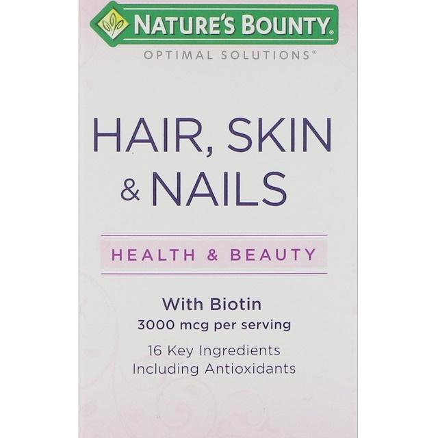 Nature's Bounty Hair Skin and Nails เร่งผมยาว ลดผมร่วง, Antioxidants 60 เม็ด