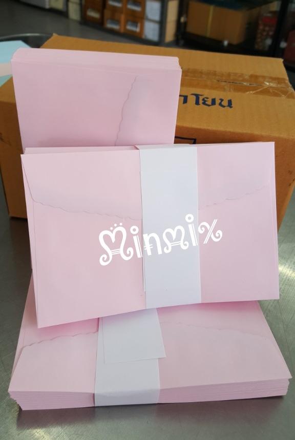 Minmix ซองใส่การ์ดแต่งงานสีชมพู ขนาด 4.25x6.25 นิ้ว จำนวน 200 ซองฝาหยัก มีกลิ่นหอม 