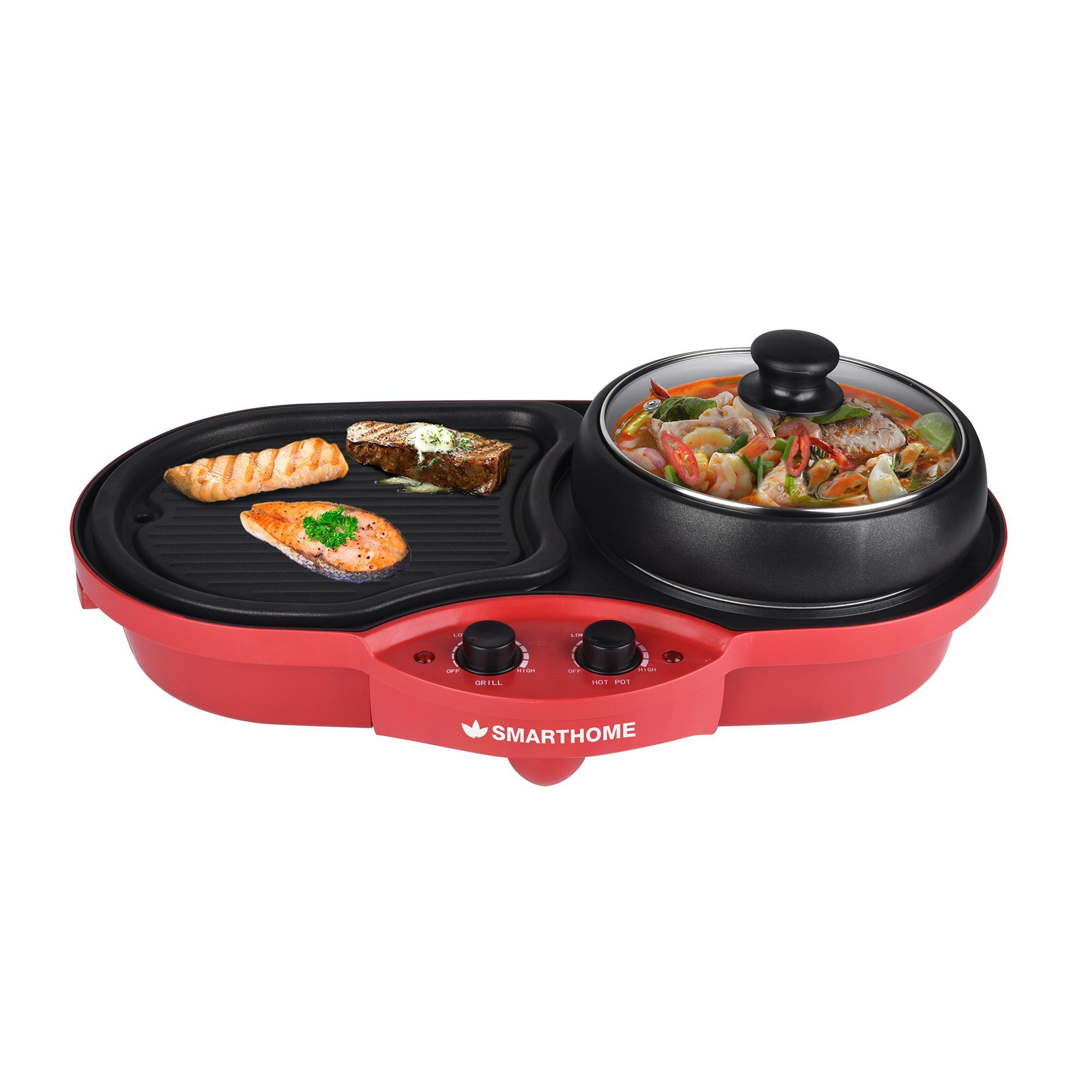 SMARTHOME เตาย่างเอนกประสงค์พร้อมหม้อสุกี้ รุ่น SM-EG1501