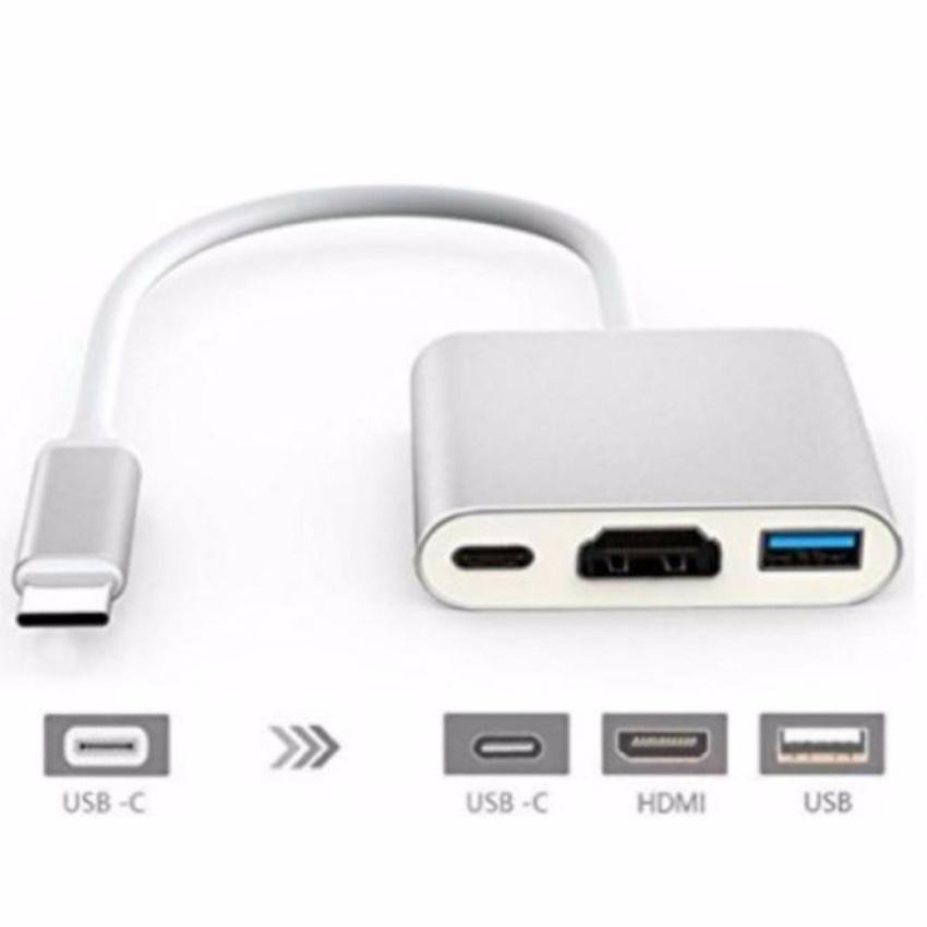 สายแปลงภาพออกจอTVใหญ่ USB 3.1 Type-C to HDTV HDMI/USB 3.0/Type C Converter Cable Adapter for Macbook -intl