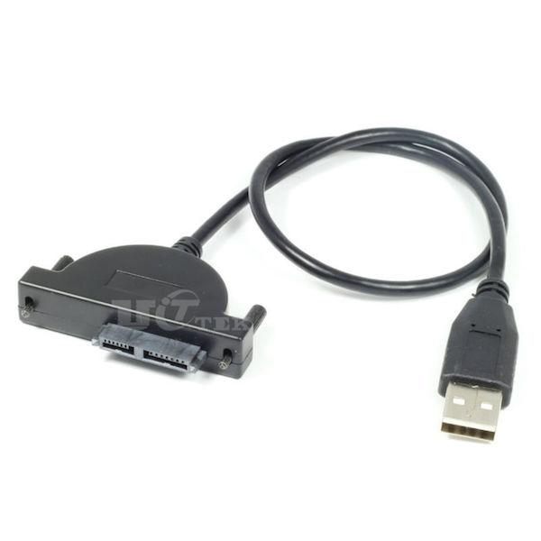สายแปลง Dvd Notebook ภายนอก Usb 2.0 To Mini Sata Ii 7+6 13pin Adapter Converter Cable Screws Steady Style For Laptop Cd/dvd Rom Slimline Drive พกพาสะดวก - Intl . 