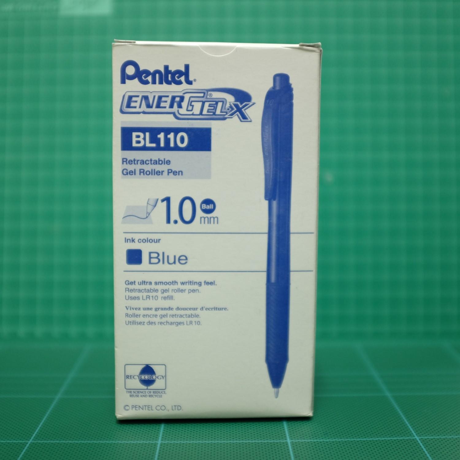 ปากกาหมึกเจล เพนเทล Pentel Energel X BL110 หัว 1.0mm หมึกสีน้ำเงิน (1กล่อง/12ด้าม)