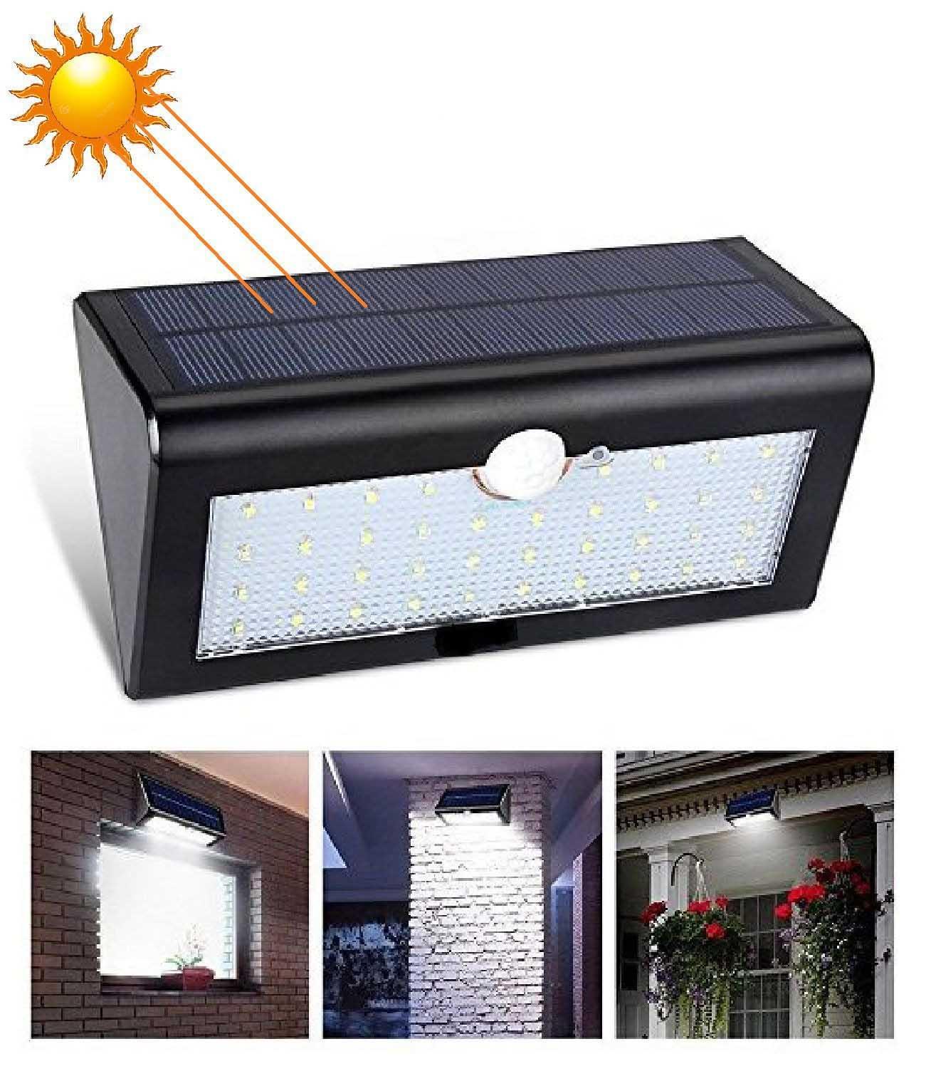 BKK Lighting XF-6012 ไฟติดผนังโซล่าเซลล์พลังงานแสงอาทิตย์ 30 LED 1 ชิ้น Solar powered motion sensor wall light 3 mode