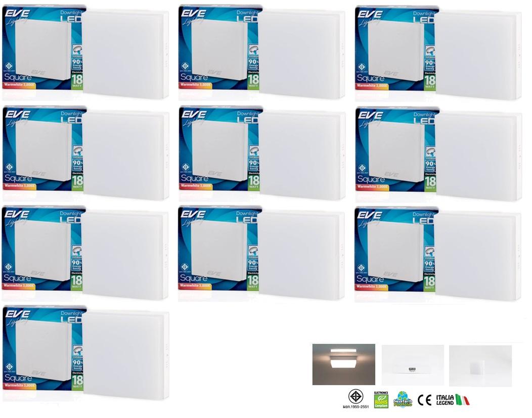 EVE โคมดาวน์ไลท์แอลอีดี ติดลอย หน้าสี่เหลี่ยม 18 วัตต์ วอร์มไวท์