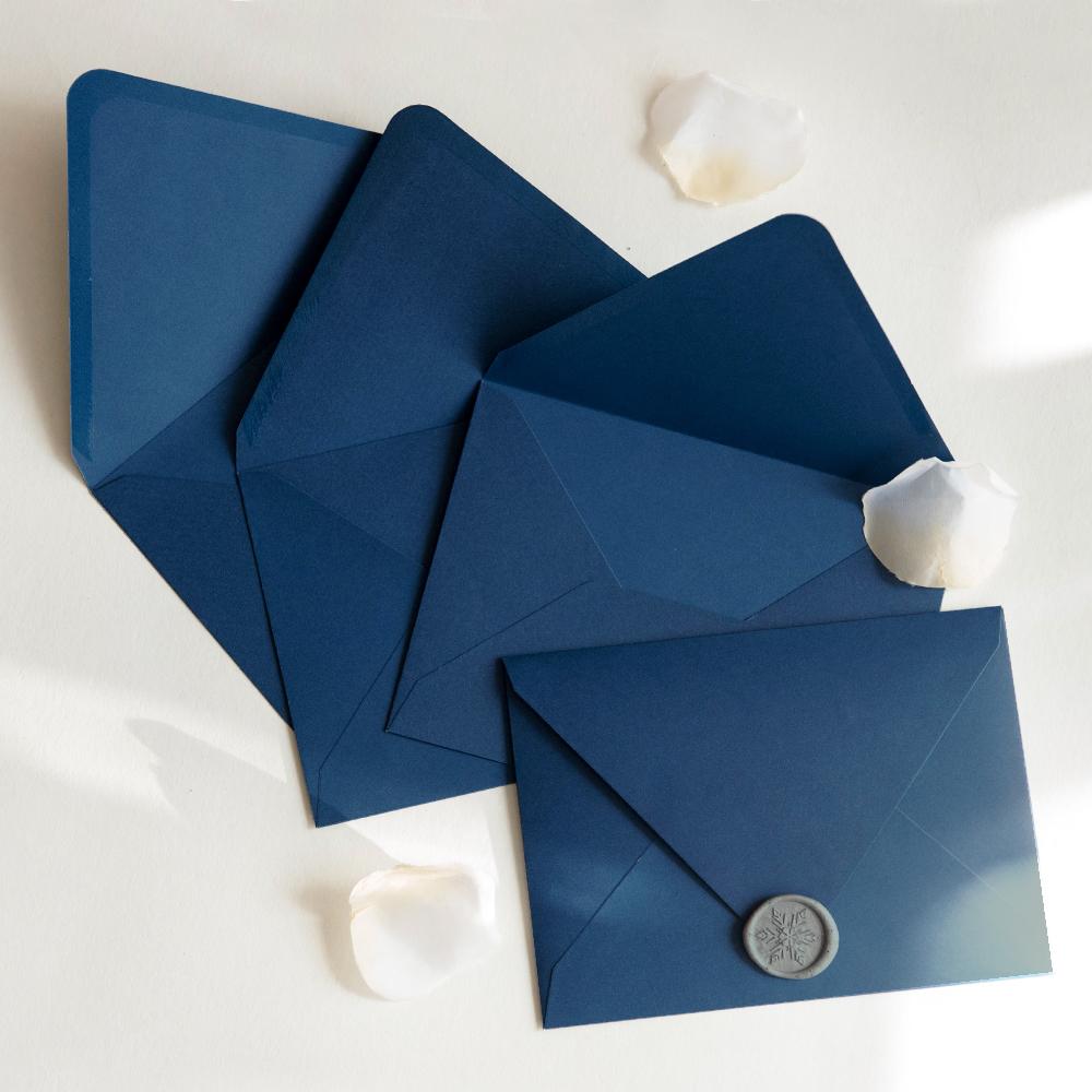 ซองการ์ดแต่งงาน สีน้ำเงินนาวี สำหรับใส่การ์ดขนาด 5 x 7 นิ้ว (50ซอง/แพค)
