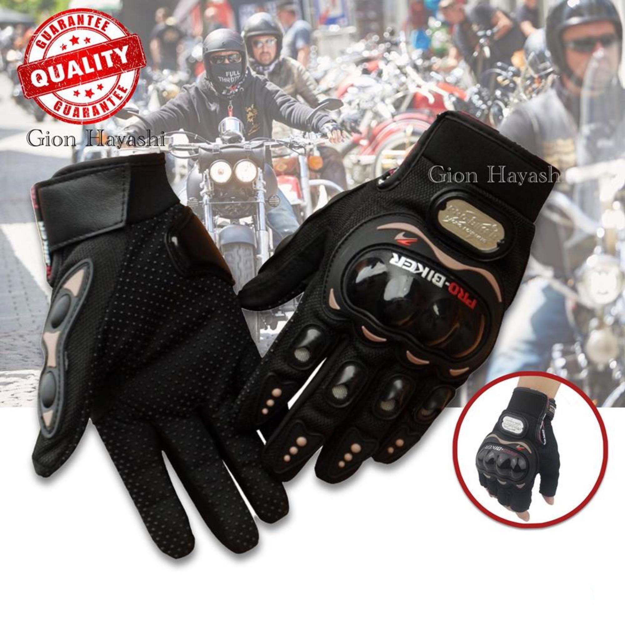 Hayashi - ProBiker ถุงมือมอเตอร์ไซค์ ถุงมือเต็มนิ้ว รุ่นทัชสกรีน (สีดำ)