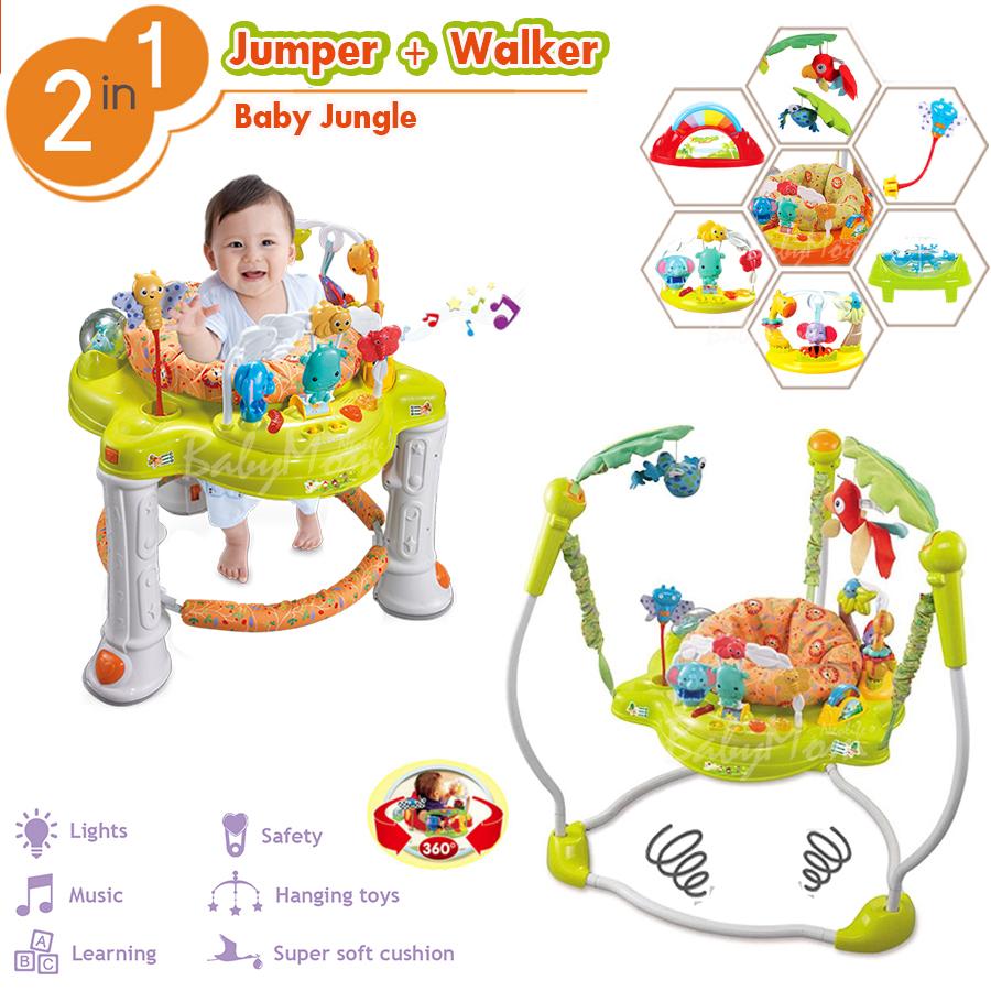 BabyMom Neolife - Jumper & Walker 2in1 รุ่น Jungle Jumbo จัมเปอร์ รถหัดเดิน ในชุดเดียว เก้าอี้กระโดด 360 องศา ของเล่นเสริมพัฒนาการ พร้อมเสียงเพลงดนตรีสนุกน่ารัก nontoxic ของแท้ 100%