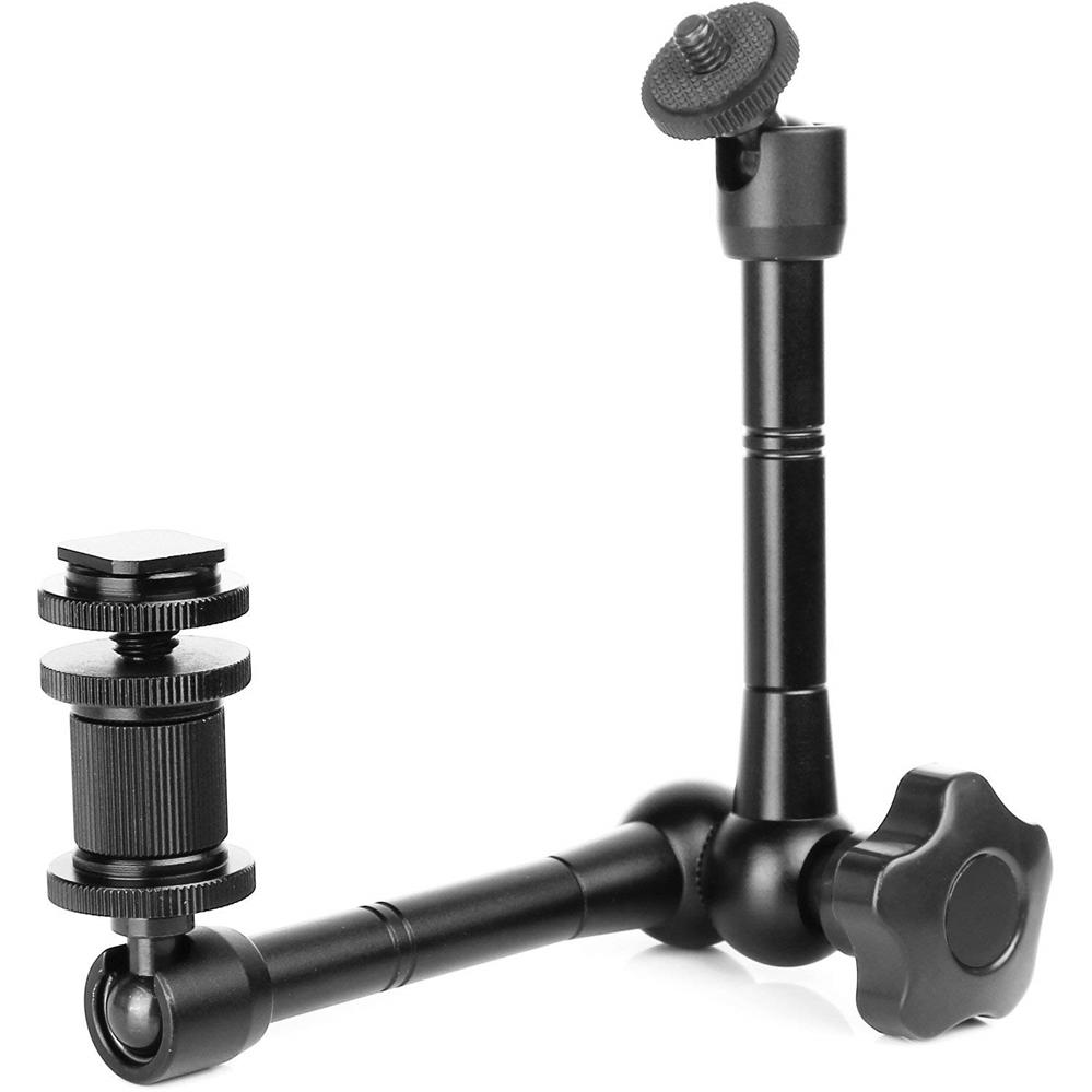11\ Magic Arm ChromLives Articulating Magic Friction Arm Adjustable w/Hot Shoe Mount 1/4\ Tripod Screw for DSLR Camera Rig/LCD Monitor/DV Monitor/LED Lights/Flash Light/Microphone/DJI Osmo