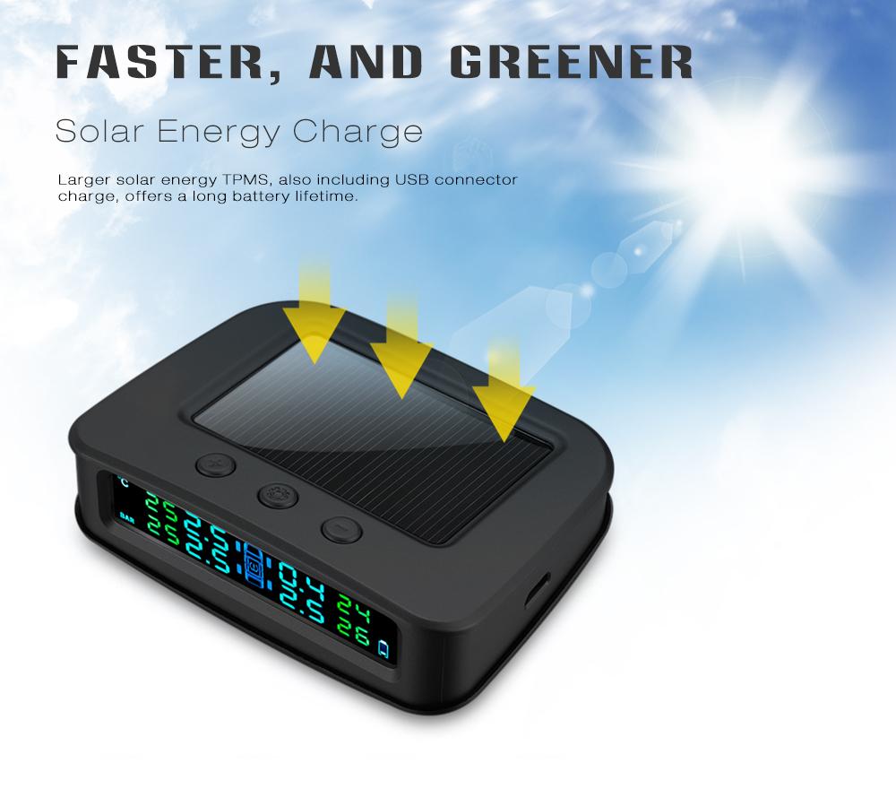 ZEEPIN C260 Solar Powered รถ TPMS ความดันยางระบบควบคุม 4 เซ็นเซอร์ภายใน - INTL ZEEPIN C260 Solar Powered รถ TPMS ความดันยางระบบควบคุม 4 เซ็นเซอร์ภายใน - INTL