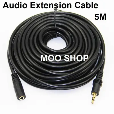 สาย AUX ต่อยาว Stereo 3.5mm ผู้-เมีย (Audio Extension Cable Male to Female ) ยาว 5 เมตร