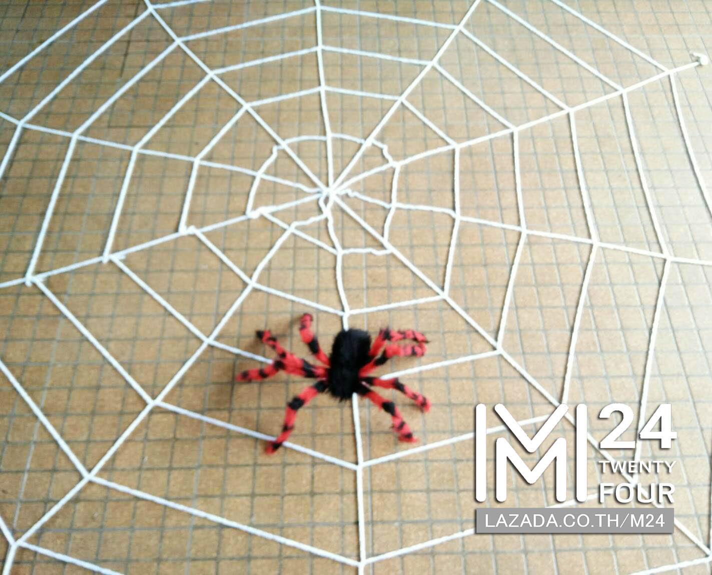 1 เซ็ต 2 ชิ้น ขนาด 3x3 เมตร ใยแมงมุมยักษ์ สีขาว 1 ชิ้น + แมงมุมยักษ์ สีแดงดำ 1 ตัว แมงมุมปลอม แมงมุม ยักษ์ ตัวใหญ่ ของปลอม ของเล่น ตัวตลก ของเล่นแกล้งคน อุปกรณ์ตกแต่ง ฮาโลวีน black widow giant spider web party happy halloween
