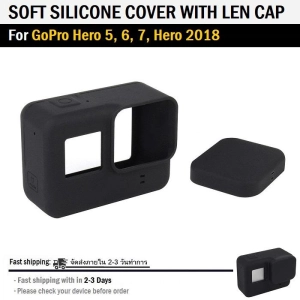 สินค้า กรอบยาง ซิลิโคน หุ้ม กล้อง สำหรับ GoPro Hero 7 Black 2018 6 5 สีดำ --Soft Silicone Cover Protective R Case + Len Cap for GoPro Hero 7 Black 2018 6 5