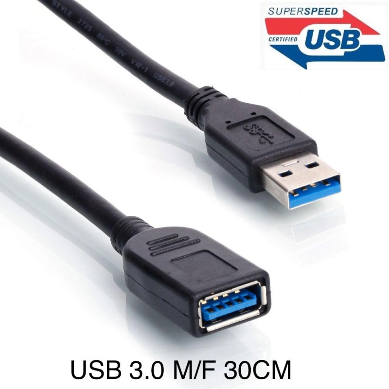 ภาพหน้าปกสินค้าสายพ่วงต่อ ขยายความยาว USB Extension Cable USB 3.0 Extender Cord Type A Male to A Female for Oculus VR, Playstation, Xbox, USB Flash Drive, Card Reader, Hard Drive,Keyboard, Printer, Scanner, Camera (30cm)(50cm)