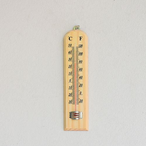 เทอร์โมมิเตอร์ ปรอท วัดอุณหภูมิ  8 นิ้ว ไม้แท้ คละแบบ