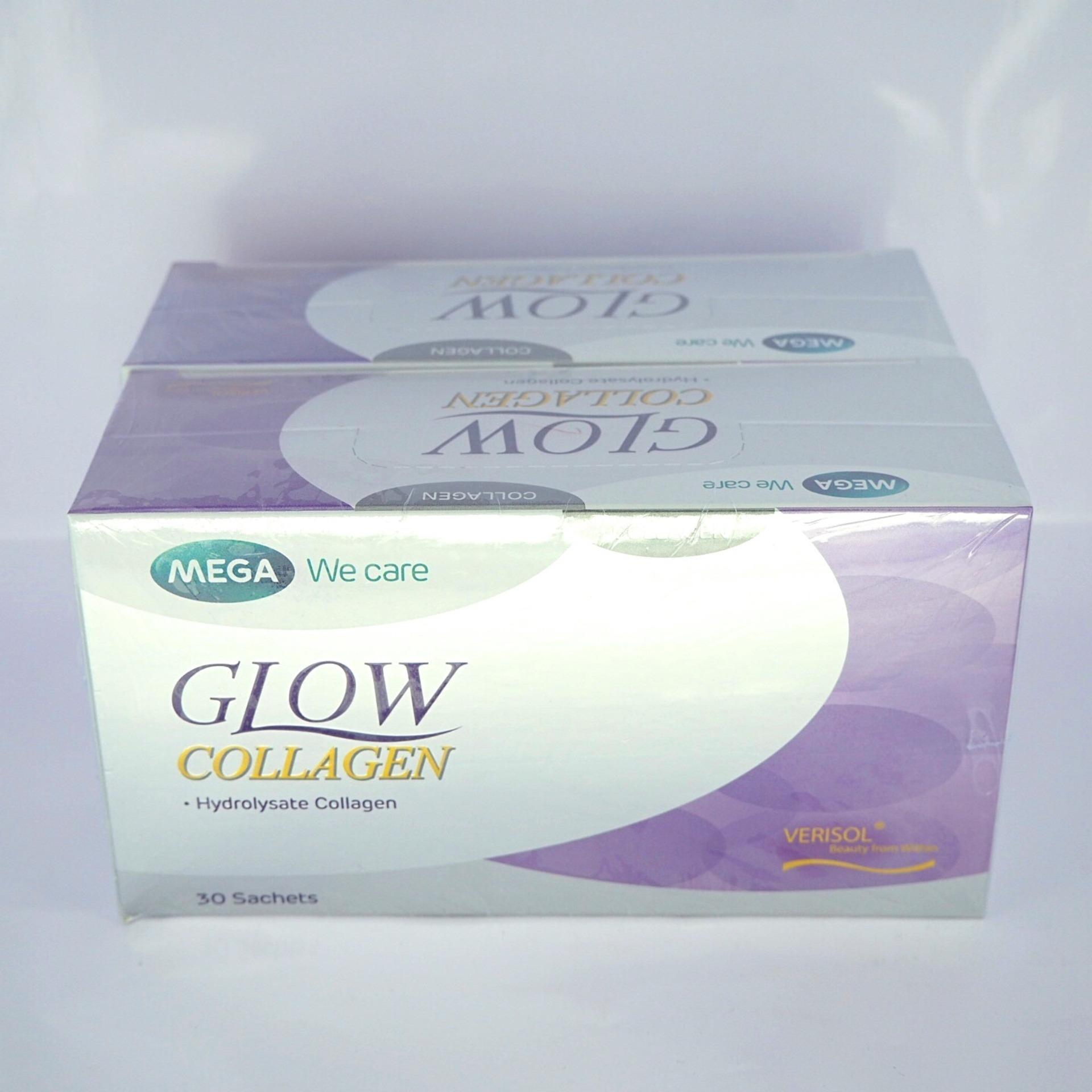 Mega We Care Glow Collagen แพคคู่สุดคุ้ม!!! 2กล่อง 60ซอง ผลิตภัณฑ์เมก้า วีแคร์ โกลว์ คอลลาเจน 2กล่อง 60ซอง